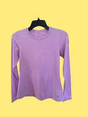 Classic Long-Sleeve Crewneck Top — Lavender